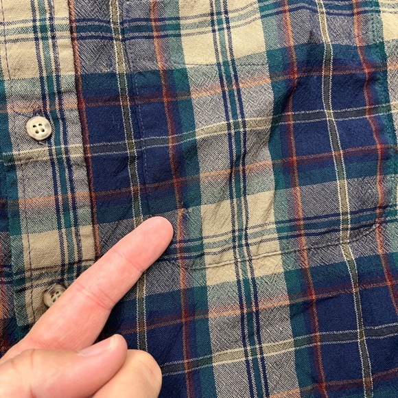Vintage Pendleton Plaid Flannel Shirt Mens XL Blue Green 100% Wool Made USA - Picture 7 of 12